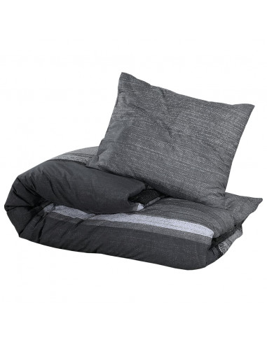 Set Copripiumino Grigio Scuro 200x200 cm in Cotone