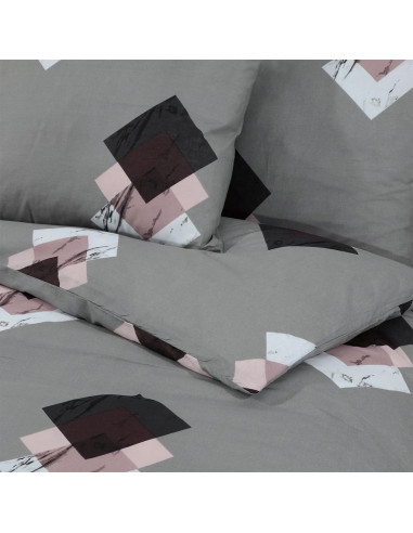Set Copripiumino Grigio 220x240 cm in Cotone