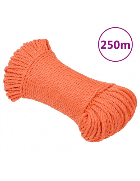 Corda da Lavoro Arancione 6 mm 250 m in Polipropilene