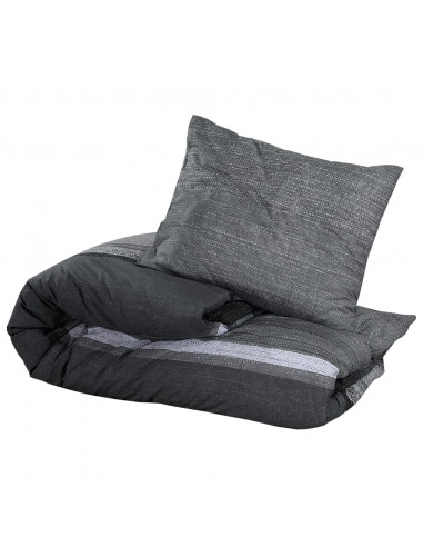 Set Copripiumino Grigio Scuro 225x220 cm in Cotone
