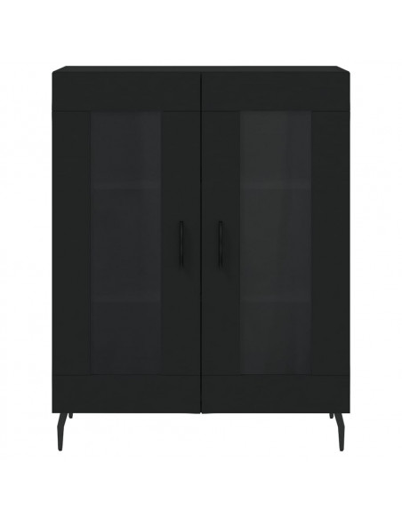 Credenza Nera 69,5x34x180 cm in Legno Multistrato