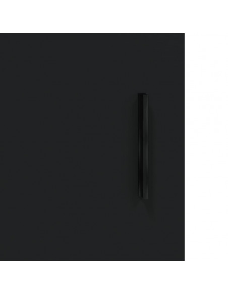 Credenza Nera 69,5x34x180 cm in Legno Multistrato