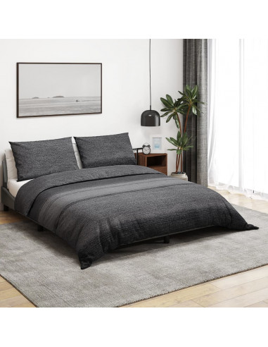 Set Copripiumino Grigio Scuro 225x220 cm in Cotone