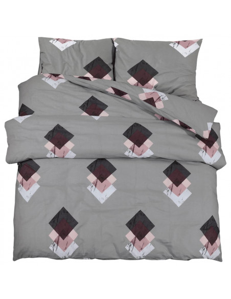 Set Copripiumino Grigio 200x200 cm in Cotone