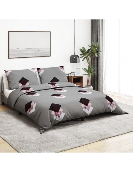Set Copripiumino Grigio 200x200 cm in Cotone