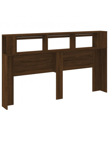 Testiera LED Rovere Marrone 180x18,5x103,5 cm Legno Multistrato