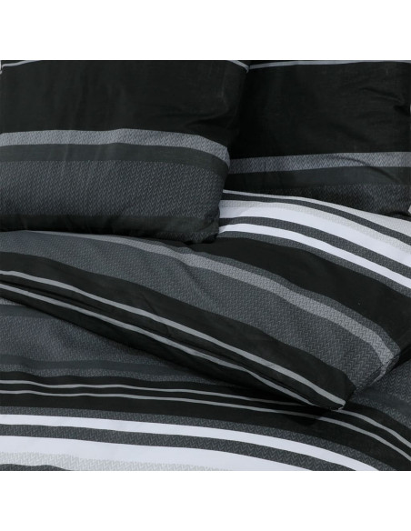 Set Copripiumino Nero e Bianco 140x200 cm in Cotone