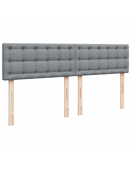 Giroletto a Molle con Materasso Grigio Chiaro 200x200cm Tessuto
