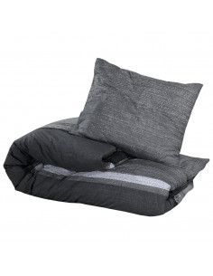 Set Copripiumino Grigio Scuro 200x200 cm in Cotone 2