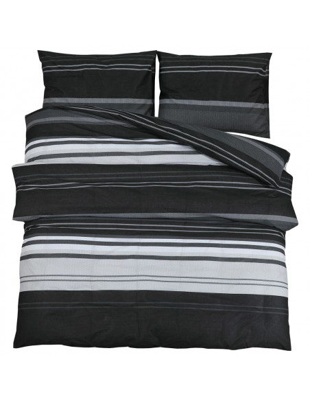 Set Copripiumino Nero e Bianco 220x240 cm in Cotone