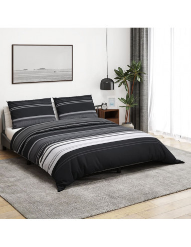 Set Copripiumino Nero e Bianco 220x240 cm in Cotone
