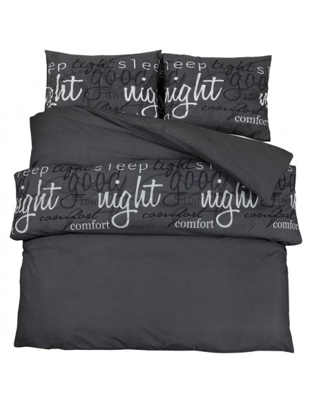 Set Copripiumino Nero 140x200 cm in Cotone