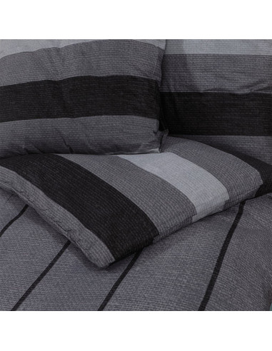Set Copripiumino Grigio Scuro 140x200 cm in Cotone