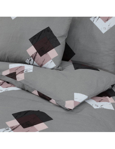 Set Copripiumino Grigio 200x200 cm in Cotone