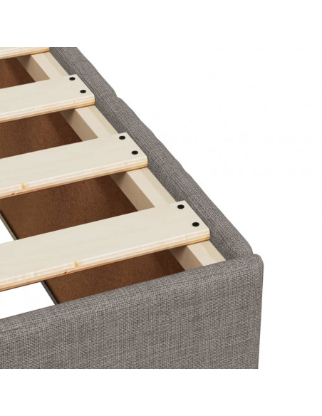 Giroletto a Molle con Materasso Tortora 140x190 cm in Tessuto