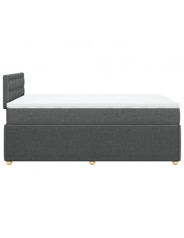 Giroletto a Molle con Materasso Grigio Scuro 120x200 cm Tessuto