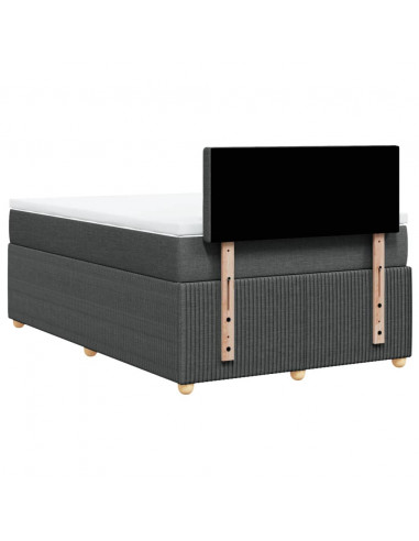 Giroletto a Molle con Materasso Grigio Scuro 120x200 cm Tessuto