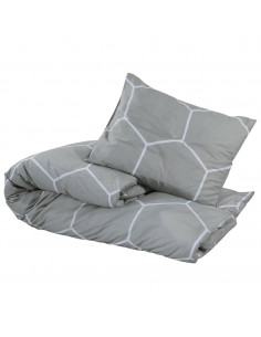 Set Copripiumino Grigio 200x200 cm in Cotone 2
