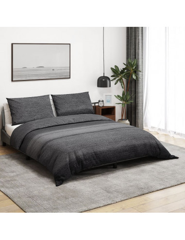 Set Copripiumino Grigio Scuro 140x200 cm in Cotone