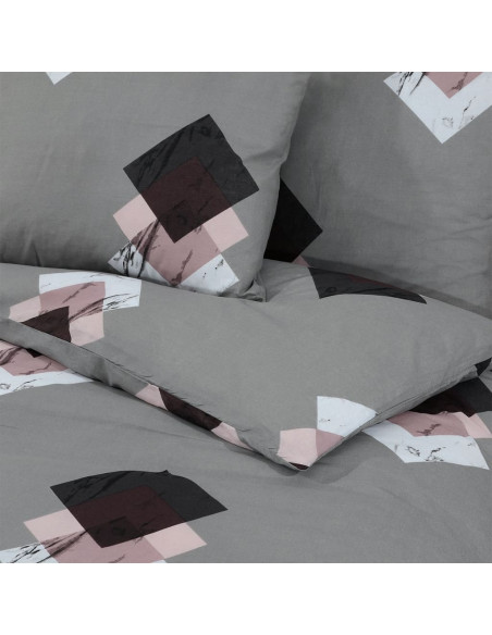 Set Copripiumino Grigio 135x200 cm in Cotone