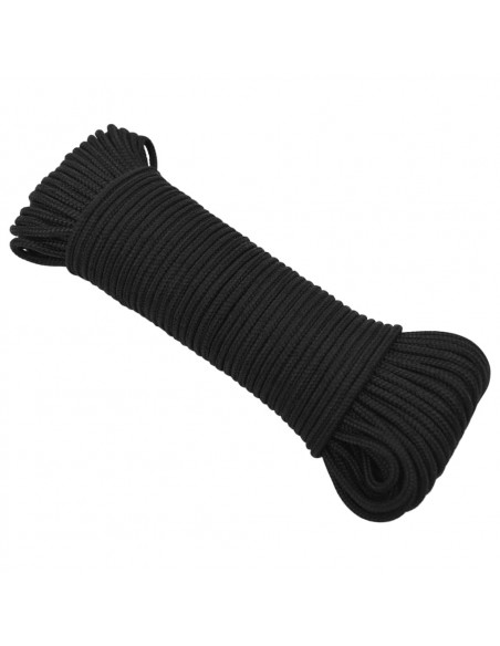 Corda Nautica Completamente Nera 4 mm 100 m in Polipropilene