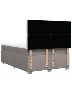 Giroletto a Molle con Materasso Tortora 140x200 cm in Tessuto