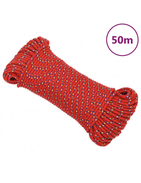 Corda Nautica Rossa 4 mm 50 m in Polipropilene