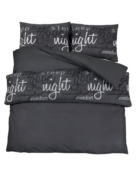 Set Copripiumino Nero 200x200 cm in Cotone