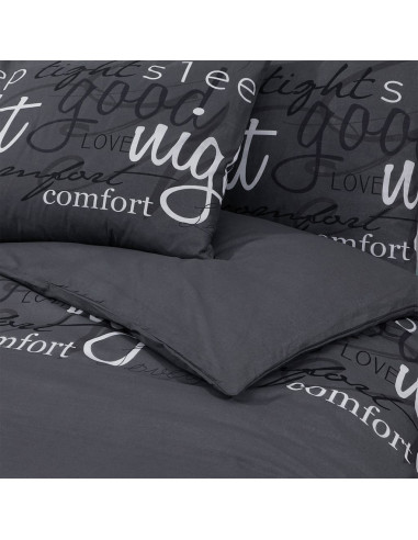 Set Copripiumino Nero 200x200 cm in Cotone