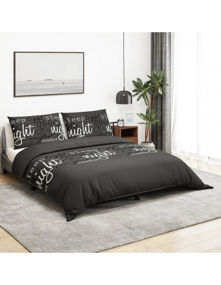 Set Copripiumino Nero 200x200 cm in Cotone