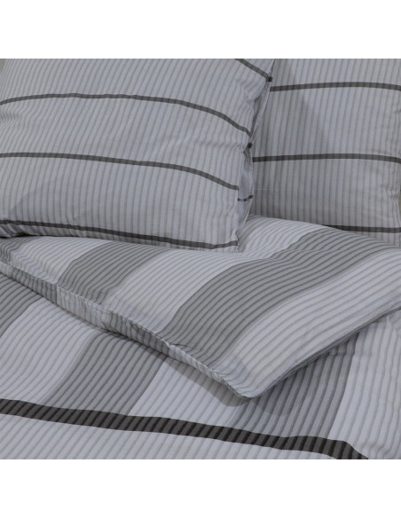 Set Copripiumino Grigio 200x200 cm in Cotone