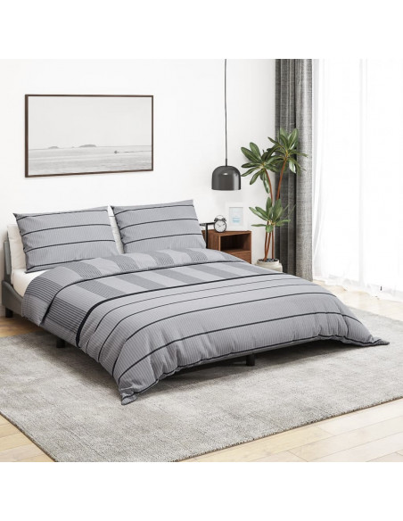 Set Copripiumino Grigio 200x200 cm in Cotone