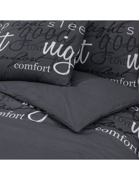 Set Copripiumino Nero 140x200 cm in Cotone