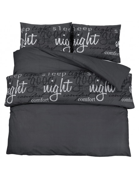 Set Copripiumino Nero 220x240 cm in Cotone
