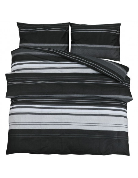 Set Copripiumino Nero e Bianco 260x240 cm in Cotone