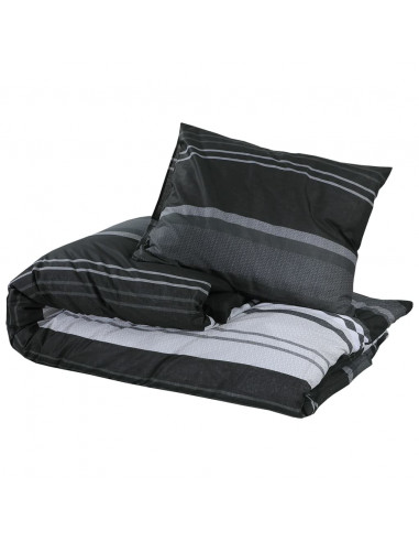 Set Copripiumino Nero e Bianco 260x240 cm in Cotone