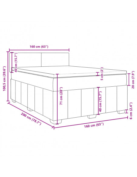 Giroletto a Molle con Materasso Tortora 160x200 cm in Tessuto