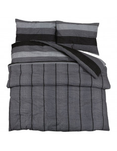 Set Copripiumino Grigio Scuro 135x200 cm in Cotone