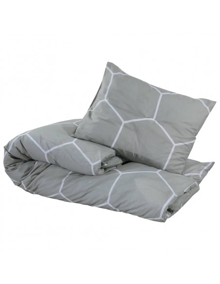 Set Copripiumino Grigio 140x200 cm in Cotone