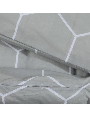 Set Copripiumino Grigio 140x200 cm in Cotone