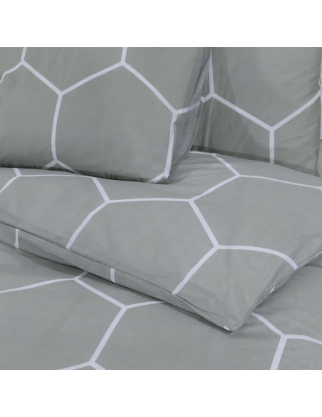 Set Copripiumino Grigio 140x200 cm in Cotone