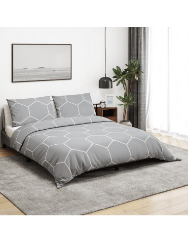 Set Copripiumino Grigio 140x200 cm in Cotone