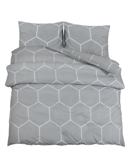 Set Copripiumino Grigio 200x200 cm in Cotone