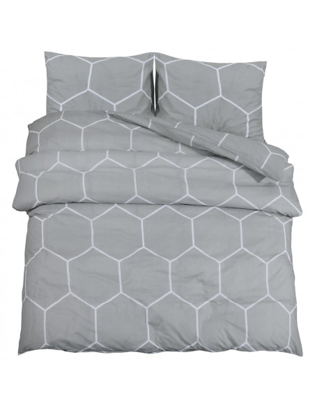 Set Copripiumino Grigio 140x200 cm in Cotone