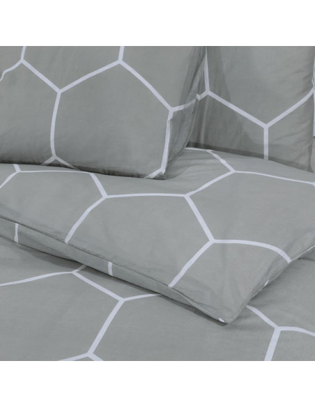 Set Copripiumino Grigio 140x200 cm in Cotone