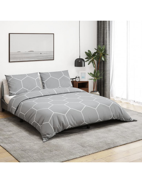 Set Copripiumino Grigio 140x200 cm in Cotone