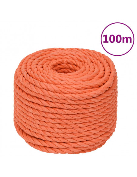 Corda da Lavoro Arancione 20 mm 100 m in Polipropilene