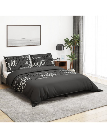 Set Copripiumino Nero 260x240 cm in Cotone