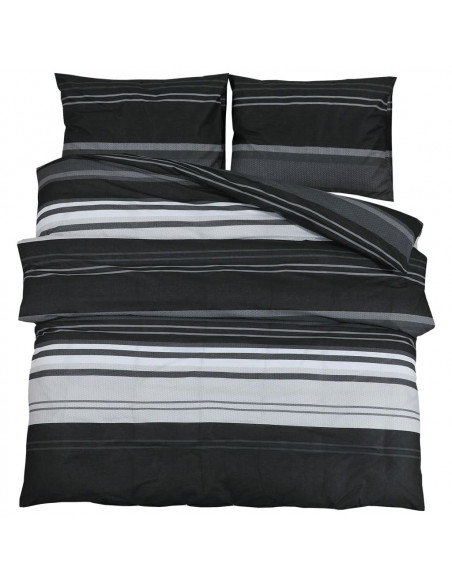 Set Copripiumino Nero e Bianco 200x220 cm in Cotone