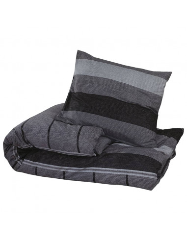 Set Copripiumino Grigio Scuro 225x220 cm in Cotone